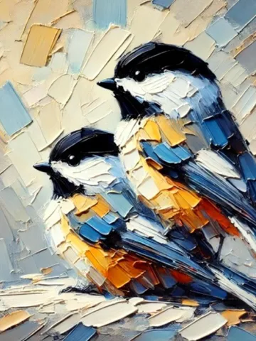 Titmouse Painting On Canvas Birds Original Art Gifts Animal Artwork Titmouse Impasto Oil Wall Art Personalized Gifts by ArtProkopaloSv $180.00