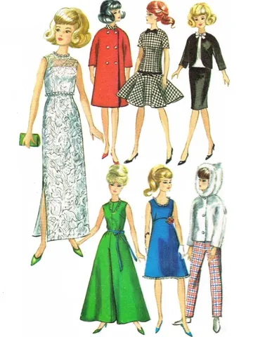 Copy Simplicity 6208 Vintage Barbie Sewing Pattern Wardrobe Clothes for Dolls 11-1/2" Digital Download PDF $2.50