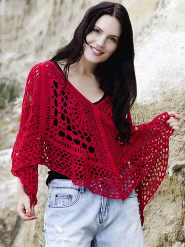 Easy top crochet pattern,  women cover up crochet, summer poncho crochet pdf $6.68