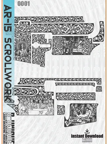 AR-15 Jesu With Scrollwork