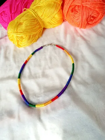 Cotton necklace, water resistant, washable. LGBT Necklace $16.00