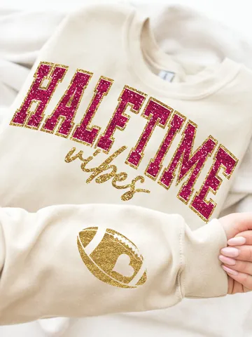 Halftime Vibes PNG, Game Day PNG, Sparkly Faux Sequins Superbowl Png, Game Day Shirt Design, Trendy Superbowl Png, Sleeve Sublimation $3.72