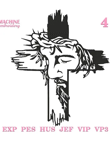 Jesus cross embroidery design Machine embroidery pattern 4 sizes, Religious embroidery files christian cross, Jesus on the cross design #R45 $3.80