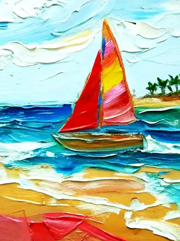 Seascape Laguna Beach Painting Impasto oil Painting Original Art Sailboats California Small Painting Impressionist Art by ArtProkopaloSv $180.00