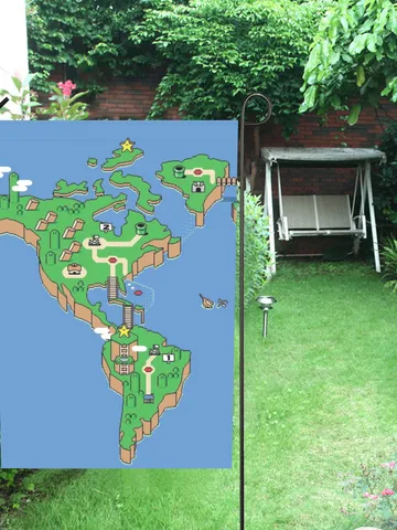 Super Mario Map Garden Flag (Two Sides Printing, without Flagpole) $24.97