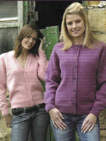 Knitting pattern cardigan, women cardigan, crew neck, V-neck cardigan knitting pattern pdf $6.68