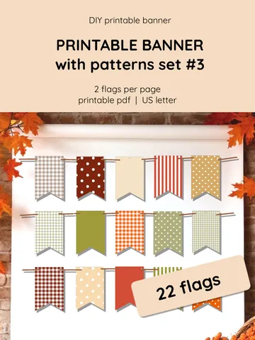 Minimalist Fall Printable Banner. Aesthetic Autumn Garland. Cozy Wall Decoration. Holiday printable. Printable fall decoration. Thanksgiving table decor. Printable flags. Fall printable set
