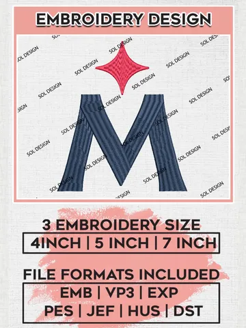 MLB Twins M Word Logo Machine Embroidery Files, MLB Minnesota Twins Team Embroidery, MLB Teams, 3 sizes, MLB Machine embroidery designs, Digital Download $6.99