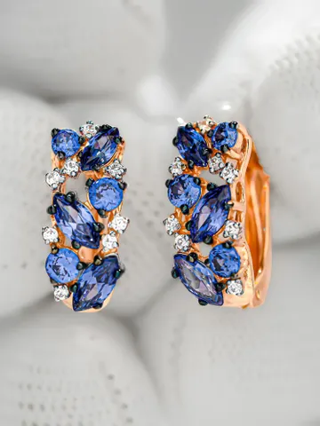 Earrings jewelry Silver gold plated 925 assay value with tanzanite $125.00