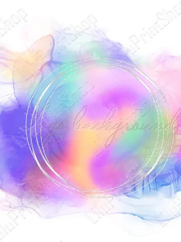 Rainbow logo design png, Alcohol ink logo background overlay, Watercolor splash clipart. Instant download $2.44