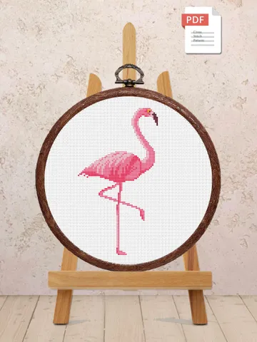 Flamingo Cross Stitch Pattern, Animals Cross Stitch, Embroidery Flamingo, Flamingo xStitch, Flamingo patterns, Modern Cross Stitch #anm028 $4.00