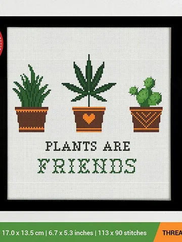 Plants are Friends Cross stitch pattern | Embroidery Pattern | Instant Download | Embroidery Designs $5.49