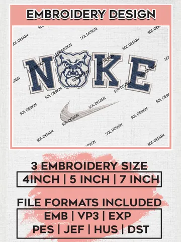 Nike Butler Bulldogs Machine Embroidery Design, NCAA Butler Bulldogs Embroidery Design Design files, NCAA Embroidery Designs, NCAA Machine Embroidery Designs, Digital Download $6.99