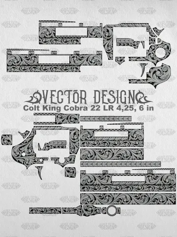 VECTOR DESIGN Colt King Cobra 22 LR 4,25, 6 in Scrollwork $100.00