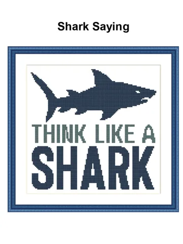 Motivation business cross stitch pattern saying Shark modern counted Inspirational cross stitch chart for leaders Simple PDF for beginners
