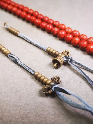 Gandhanra Handmade Tibetan Buddhist Mala Bead Counters, Carved with Dorje and Vajra / Kartika and Kila, Made of Brass $25.99