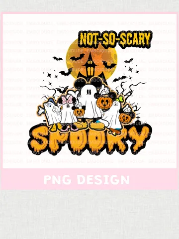 Vintage Mickey's Not So Scary Png Designs, Mickey and Friends Sublimation Png, Spooky Season Clip Art, Pumpkin Png Design, Digital Download