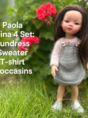 Paola Reina Doll 5 ITEMS Set: Exclusive Handmade Outfit - Sundress, Sweater, T-short, Moccasins $68.54
