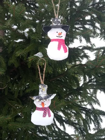 Set of snowmen for Christmas trees or home decor indoor Handmade Free shipping $59.00