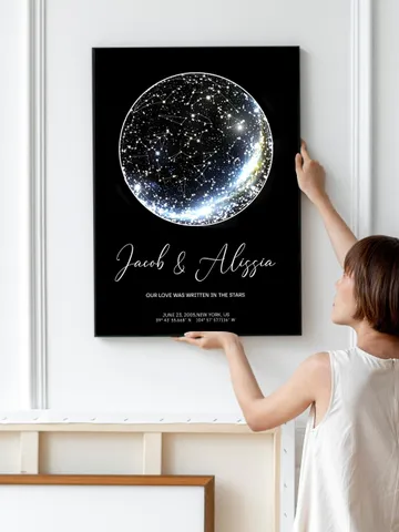 Personalized Star Map Print - Custom Star Map Poster, Valentine's Day Gift, Anniversary Gift, First Date Print, Personalized Gift $28.99