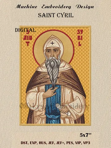 Saint Cyril embroidery design $40.00