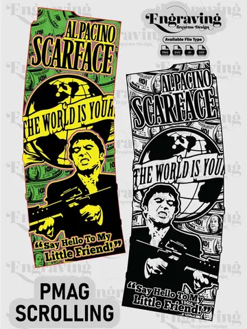 PMAG SCARFACE SVG | Vector File Bundle for Laser Engraving Design $20.99