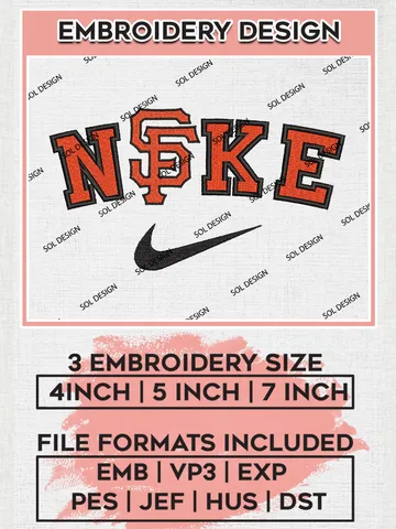 Nik.e San Francisco Giants Team Logo Embroidery Design, MLB Team Embroidery files, San Francisco Giants Baseball Team, MLB GiantsTeam, Digital Download $6.99