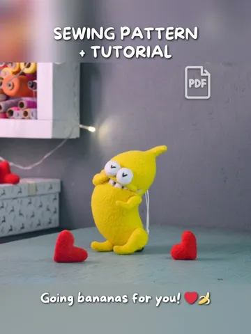 PDF Plush Toy Pattern – Fleece Banana Softie Tutorial $11.00
