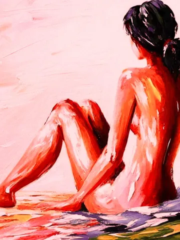 Girl Body Painting young woman Original Art woman Abstract Wall Art Gay Wall Decor Gifts for Him Personalized Gifts by ArtProkopaloSv $150.00