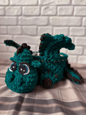 Softy basket dragon, Christmas decor, symbol New Year 2024, gift for lucky, interior ornament, living room storage, eco friendly $134.00