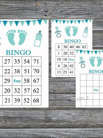 Baby Feet bingo cards,It's a boy bingo game bingo game,Baby Feet printable bingo,60 Bingo Cards,INSTANT DOWNLOAD-- $3.95