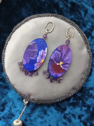 "Evening violettes" earrings $105.00