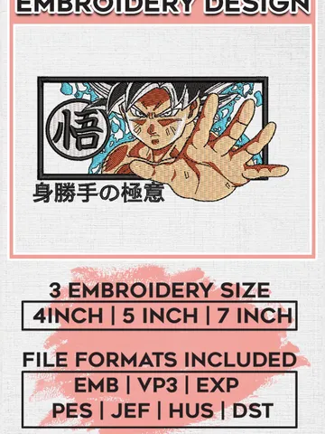 Son Goku Embroidery Design File / Dragon ball Embroidery Files / Amine Character / Digital Download
EMB_ANIME_63 $6.99