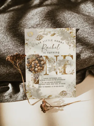 Winnie the Pooh Inspired First Birthday; Classic Winnie Pooh Invitations; Neutral Winnie Pooh Turning One; Winnie Pooh Birthday Party $12.78
