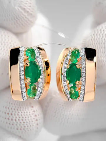 Earrings jewelry Silver gold plated 925 assay value with quartz agate $115.00