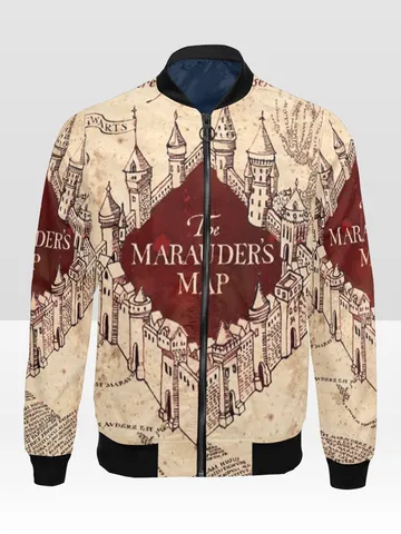 Marauders Map Harry Potter Bomber Jacket $79.97
