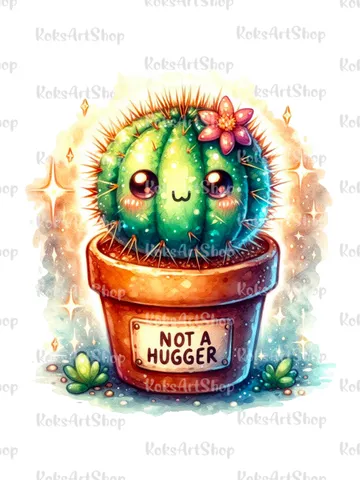 Not a Hugger Clipart, Funny Cactus Sublimation PNG, Snarky Tshirt Design File, Sublimate Shirt Design, Glass Jar Wrap, Cactus Tumbler Wrap $1.50