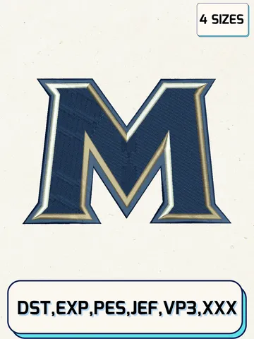 Mount St. Marys Mountaineers Logos Embroidery Design Files, NCAA Logos Embroidery Designs, Machine Embroidery Files, 4 Sizes
