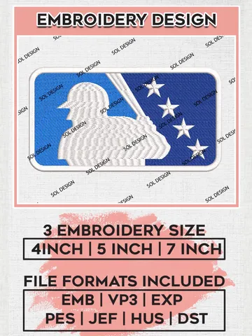 MiLB Logo Embroidery Design Files, MiLB Logo, Minor League Baseball Logo Embroidery Designs, MiLB embroidery designs, Machine embroidery designs, Digital Download $6.99