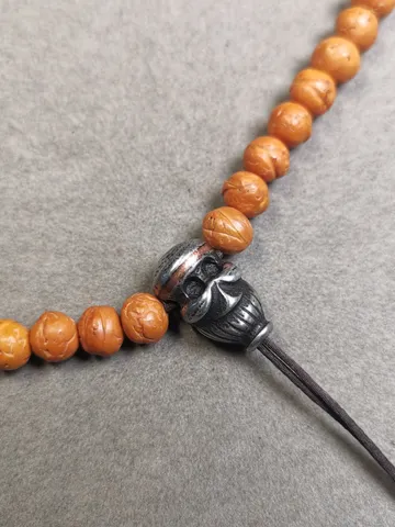 Gandhanra Tibetan Cold Iron Guru Bead,Skull Shape T-drilled 3-Hole Prayer Bead,Mala Bead,Connector Bead for Buddhist Bead Accessories $35.99