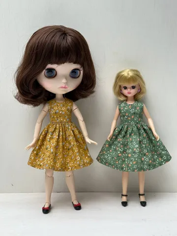 Tiny Charmer dress pattern for Licca and Blythe dolls.