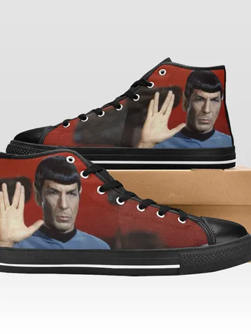 Star Trek Spock Shoes, Spock Shoes, High-Top Sneakers, Handmade Footwear $59.97