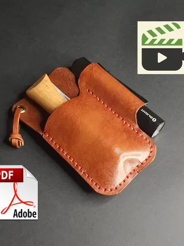 Folding Knife Leather Sheath for Flashlight Organizer EDC Tools fast&easy