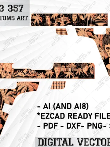 Specially adapted Scarface Customs Artwork | Glock 33 357 | Glock Engraving | Laser Engraving | Svg Glock | Metal Art Engraving $80.00