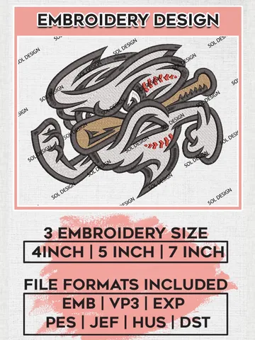 MiLB Omaha Storm Chasers Embroidery Design Files, MiLB Omaha Storm Chasers Logo, Minor League Baseball Logo Embroidery Designs, MiLB embroidery designs, Machine embroidery designs, Digital Download $6.99