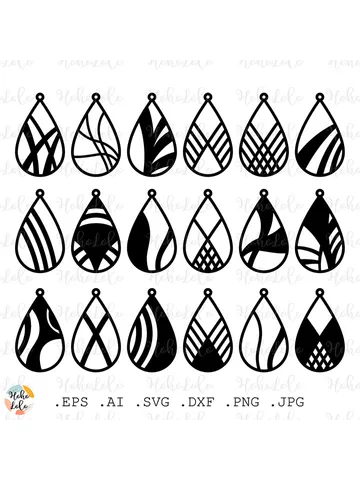 Earrings Svg, Pendant Svg, Earrings Cricut, Pendant Cricut, Earrings Laser Cut, Earrings Template Dxf, Earrings Stencil Dxf $5.50