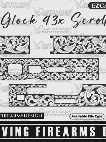 Engraving Firearms Design Glock 43X Scroll Design $59.99
