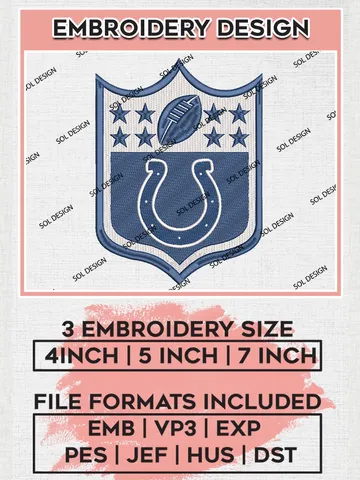 Indianapolis Colts Embroidery Designs, NFL Colts, NFL Embroidery Designs, NFL Indianapolis Colts Machine Embroidery Design, Digital Download $6.99