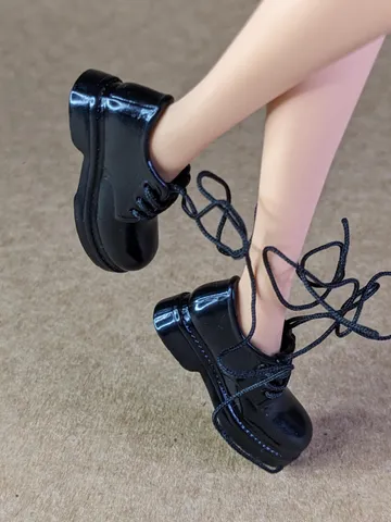 Black school lace-up boots for 11 inch female dolls (MH g1, g2, g3 or EAH) $42.00
