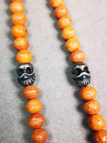 Gandhanra Handmade Tibetan Amulet,Skull Citipati Pendant Bead,Spacer Bead for Mala,Bag Hanging,Prayer Bead Accessories,0.47" × 0.4" $19.99